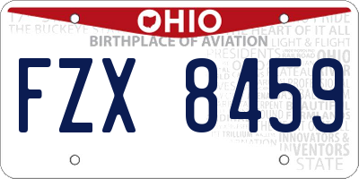OH license plate FZX8459