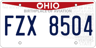 OH license plate FZX8504