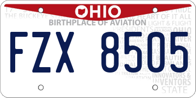 OH license plate FZX8505