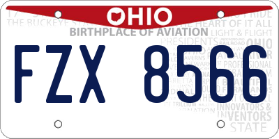 OH license plate FZX8566