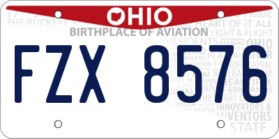 OH license plate FZX8576