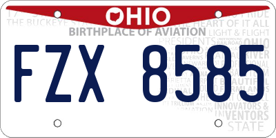OH license plate FZX8585