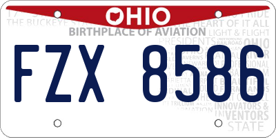 OH license plate FZX8586