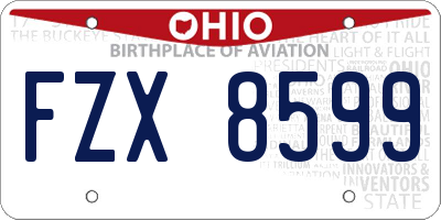 OH license plate FZX8599