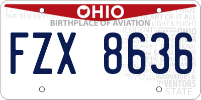 OH license plate FZX8636
