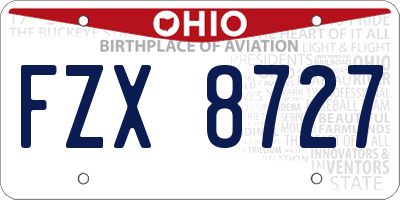 OH license plate FZX8727
