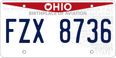OH license plate FZX8736