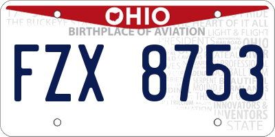 OH license plate FZX8753