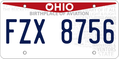 OH license plate FZX8756
