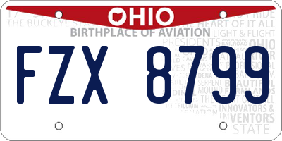 OH license plate FZX8799