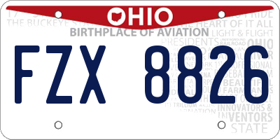 OH license plate FZX8826