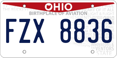 OH license plate FZX8836
