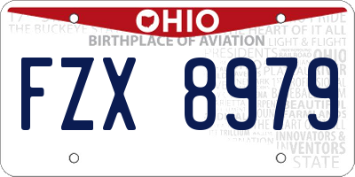 OH license plate FZX8979