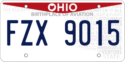 OH license plate FZX9015