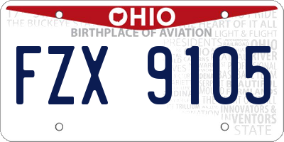 OH license plate FZX9105