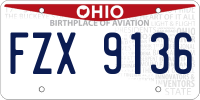 OH license plate FZX9136