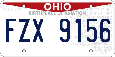 OH license plate FZX9156