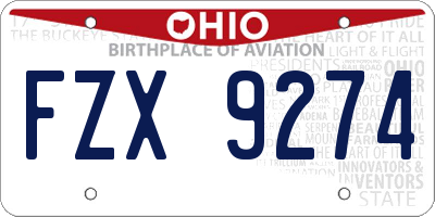OH license plate FZX9274