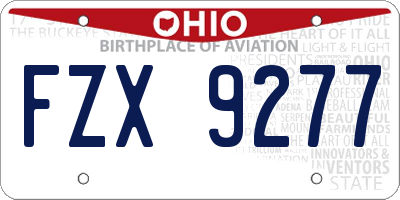 OH license plate FZX9277