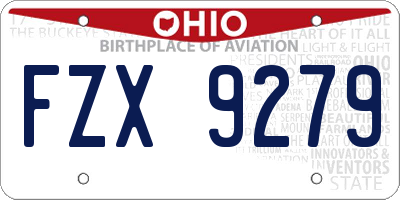 OH license plate FZX9279