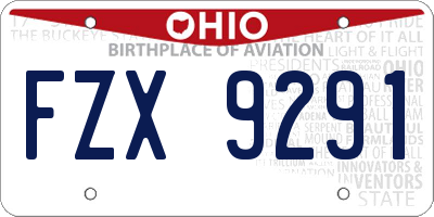 OH license plate FZX9291