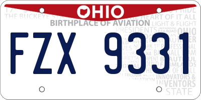 OH license plate FZX9331