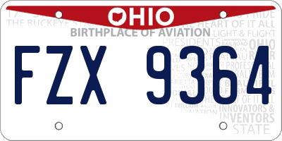 OH license plate FZX9364