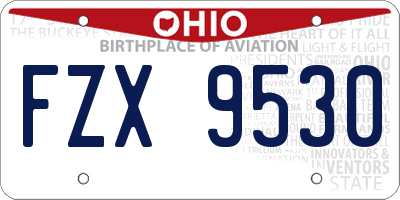 OH license plate FZX9530