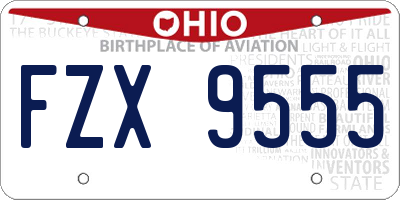 OH license plate FZX9555