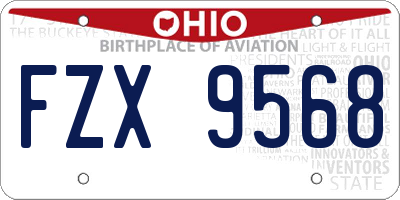 OH license plate FZX9568