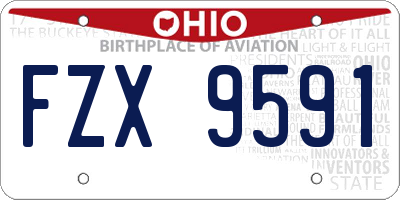 OH license plate FZX9591
