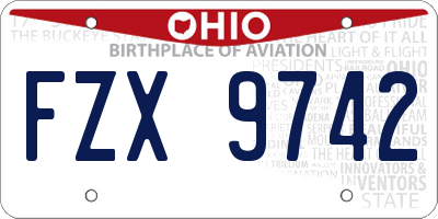 OH license plate FZX9742