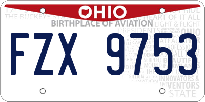 OH license plate FZX9753