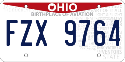 OH license plate FZX9764