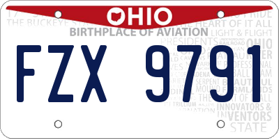 OH license plate FZX9791