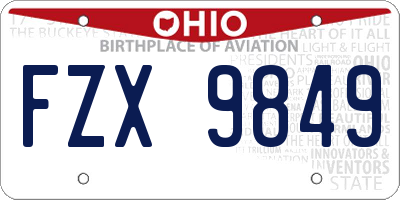 OH license plate FZX9849