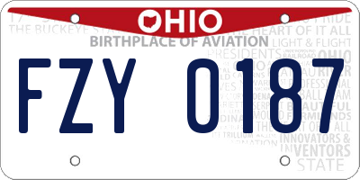 OH license plate FZY0187