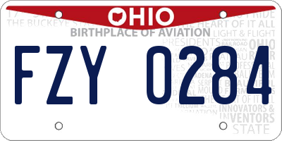 OH license plate FZY0284