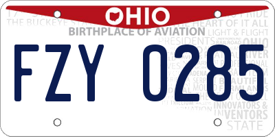 OH license plate FZY0285