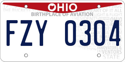 OH license plate FZY0304