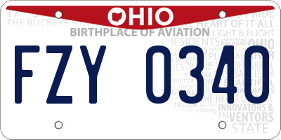 OH license plate FZY0340