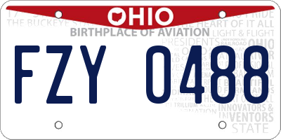 OH license plate FZY0488