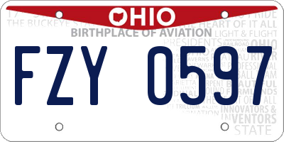 OH license plate FZY0597