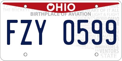 OH license plate FZY0599