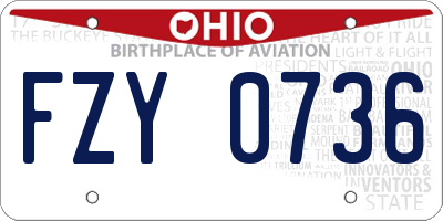 OH license plate FZY0736