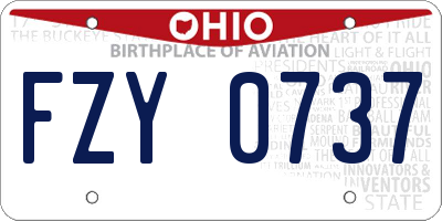 OH license plate FZY0737