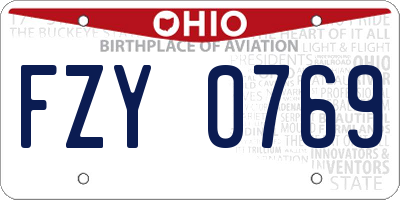 OH license plate FZY0769
