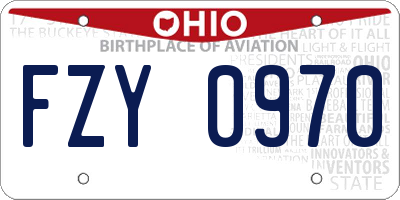 OH license plate FZY0970