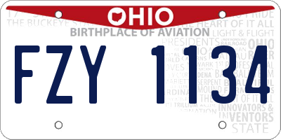 OH license plate FZY1134
