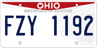 OH license plate FZY1192